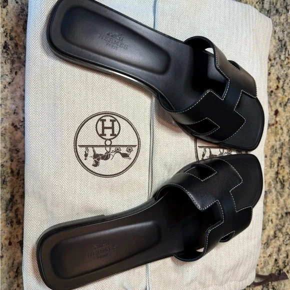 Hermès Black Slide Sandals - Picture 6 of 8